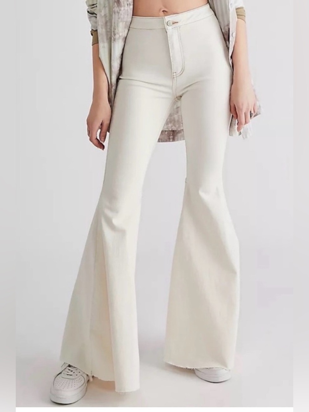 Free People-White Denim Jeans